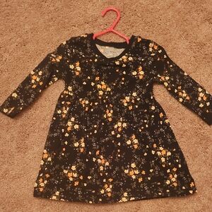 Old Navy Black and Yellow Floral Kids Dress